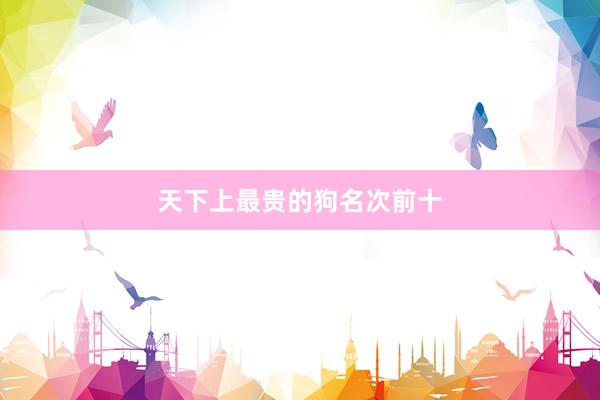 天下上最贵的狗名次前十